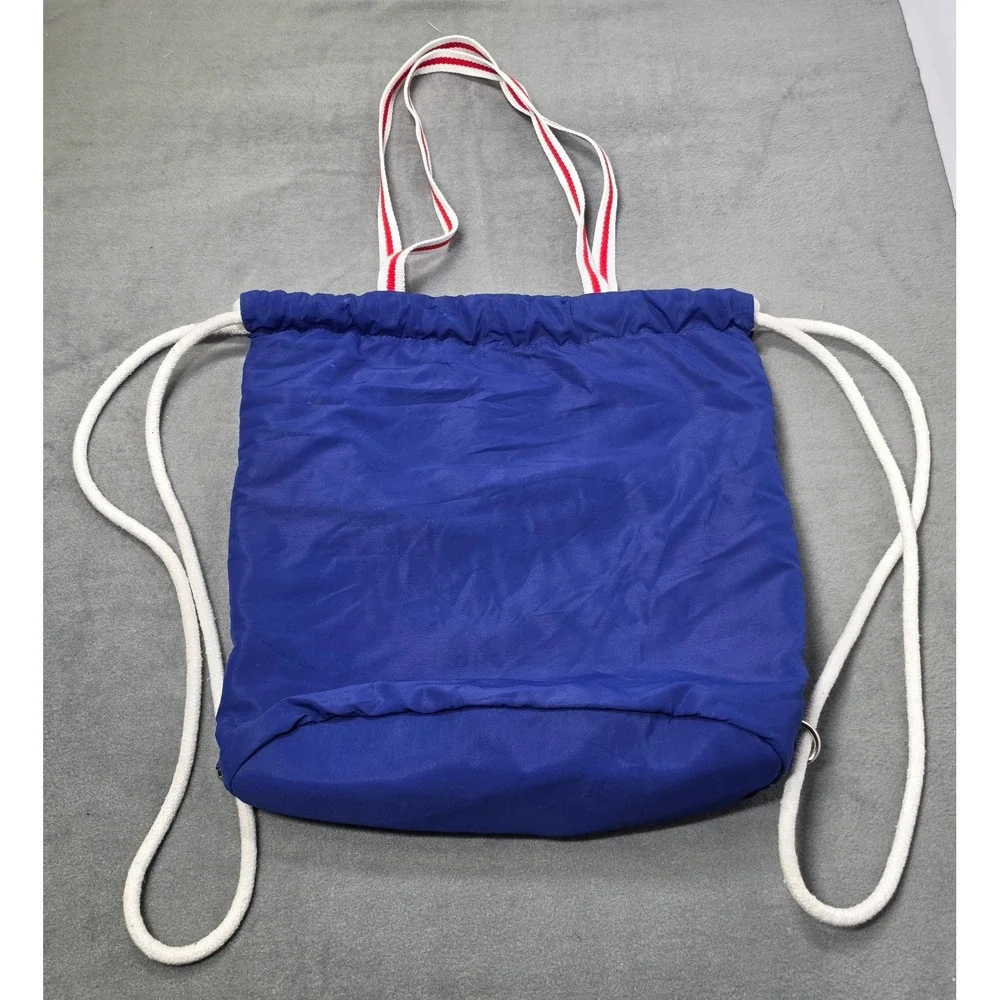 Mad Love Colorblock‎ Drawstring Backpack Blue Red White Nylon OS